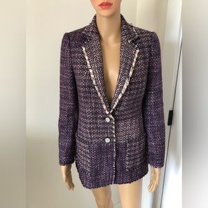 Rebecca Taylor tweed and fringe blazer